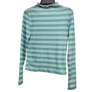 CALI BE Long Sleeve Ruffled Turtleneck Top